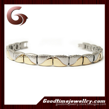 Gold&Silver Stainless Steel Magnetic Bracelet (GSB-558)